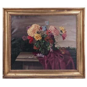 Lily Rossignol (French, 1859-1936) Floral Oil on Canvas Still Life