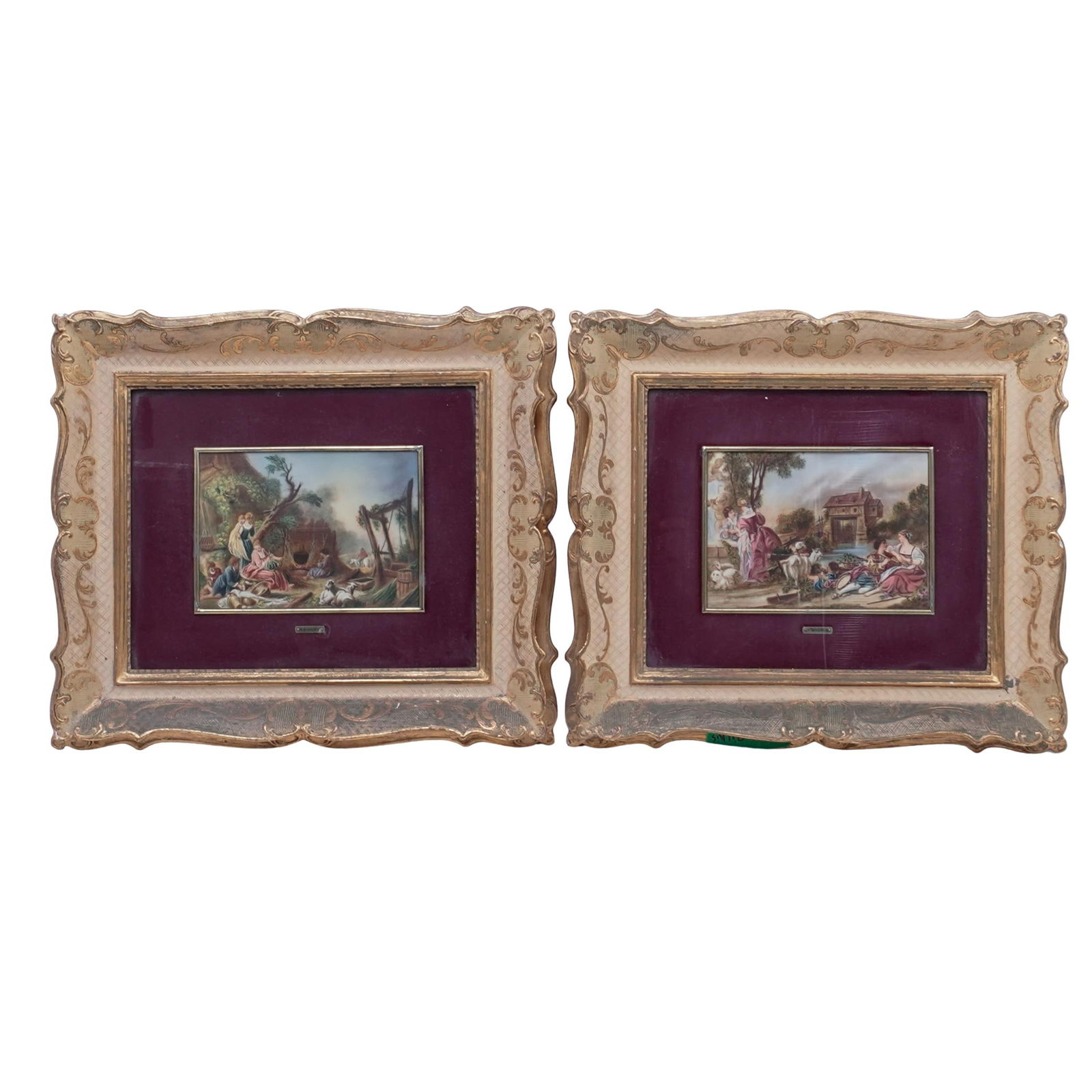 Pair of Att. Francois Boucher (French, 1703-1770) Rococo Pastoral Paintings (1 of 10)