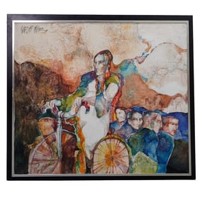 Meredith Miller (American, 1946-2021) Mixed Media on Canvas Painting