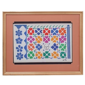 Henri Matisse (French, 1869-1954) "Large Decoration With Masks" Lithograph