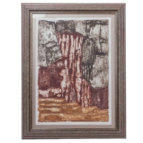 Martha Slaymaker (American, 1930-1995) "Yanabito" Artist Proof Collograph