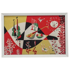 Rene Fumeron (French, 1921-2004) Textile Abstract Art