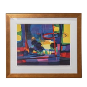 Marcel Mouly (French, 1918-2008) Blue Dream Abstract Lithograph