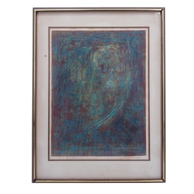 Signed "U Kamiya" Abstract Lithograph "1968 My Holiday 4"
