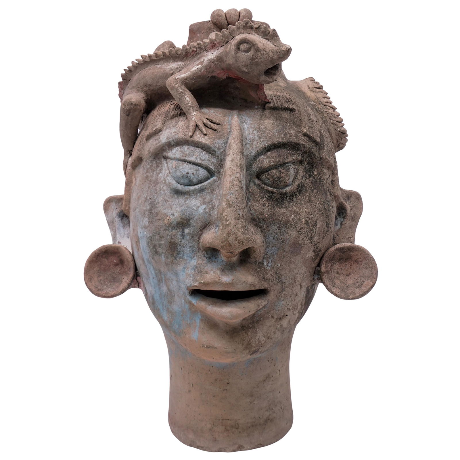 Mayan Head of Itzamna Terracotta Sculpture (1 of 9)