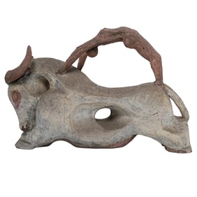 Large Vintage Ceramic Bull sculpture