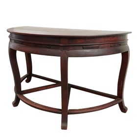 Vintage Chinese Wood Demi Lune Table