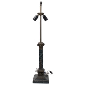 Antique Neoclassical Marble and Bronze Table Lamp