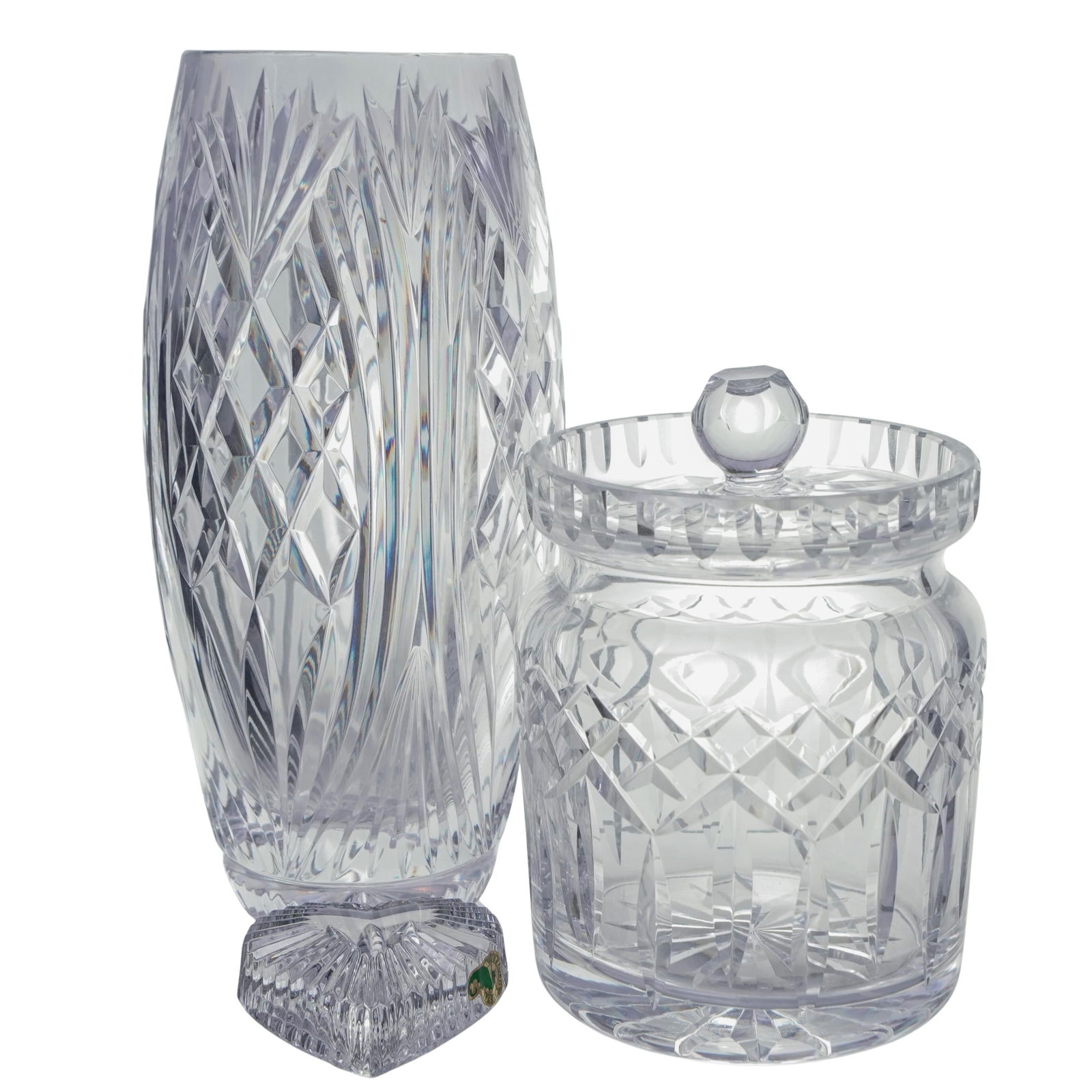 (3 Pc) Waterford Crystal Master Cutter Vase, Jar, & Ring Holder (1 of 8)