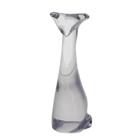 Baccarat Modernist Crystal Cat Figurine