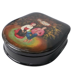 Fedoskino Hand-Painted Lacquer Box, Signed Lavrov