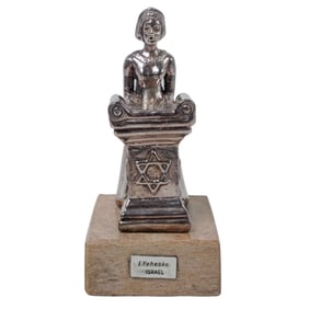 Isaac Yeheskel (Israel, 20th c.) Sterling Bat Mitzvah Judaica Figurine