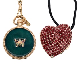 (2 Pc) Estee Lauder Lip Gloss Locket Necklaces