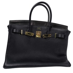Hermes style Leather Birkin Bag