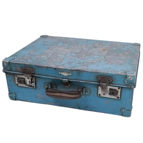 Vintage Blue Metallic Travel Case