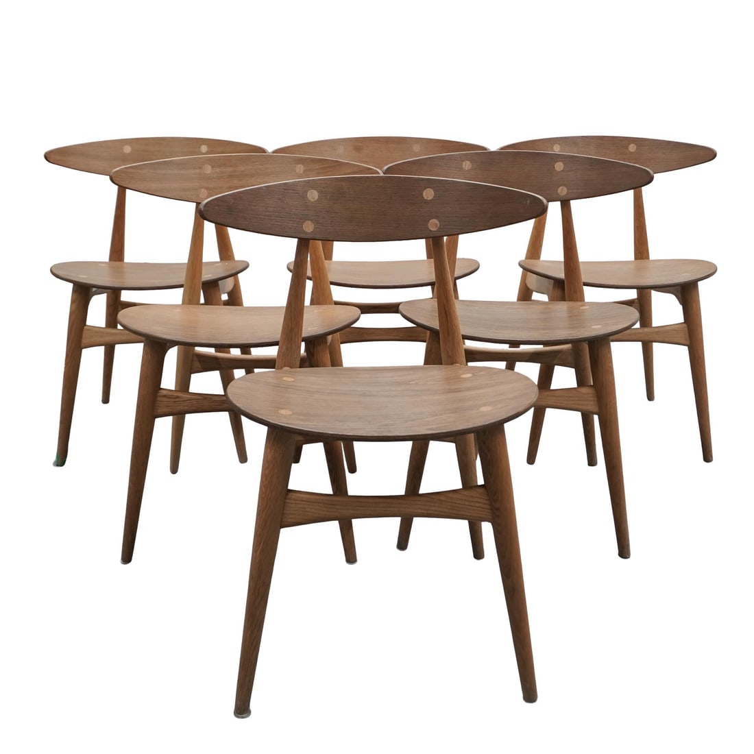 (6 pcs) Carl Hansen and Son Teak Wood Chairs by Hans J Wegner (1 of 9)