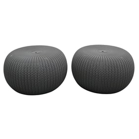 Pair of MCM Stackable Composite Indoor/Outdoor Ottomans