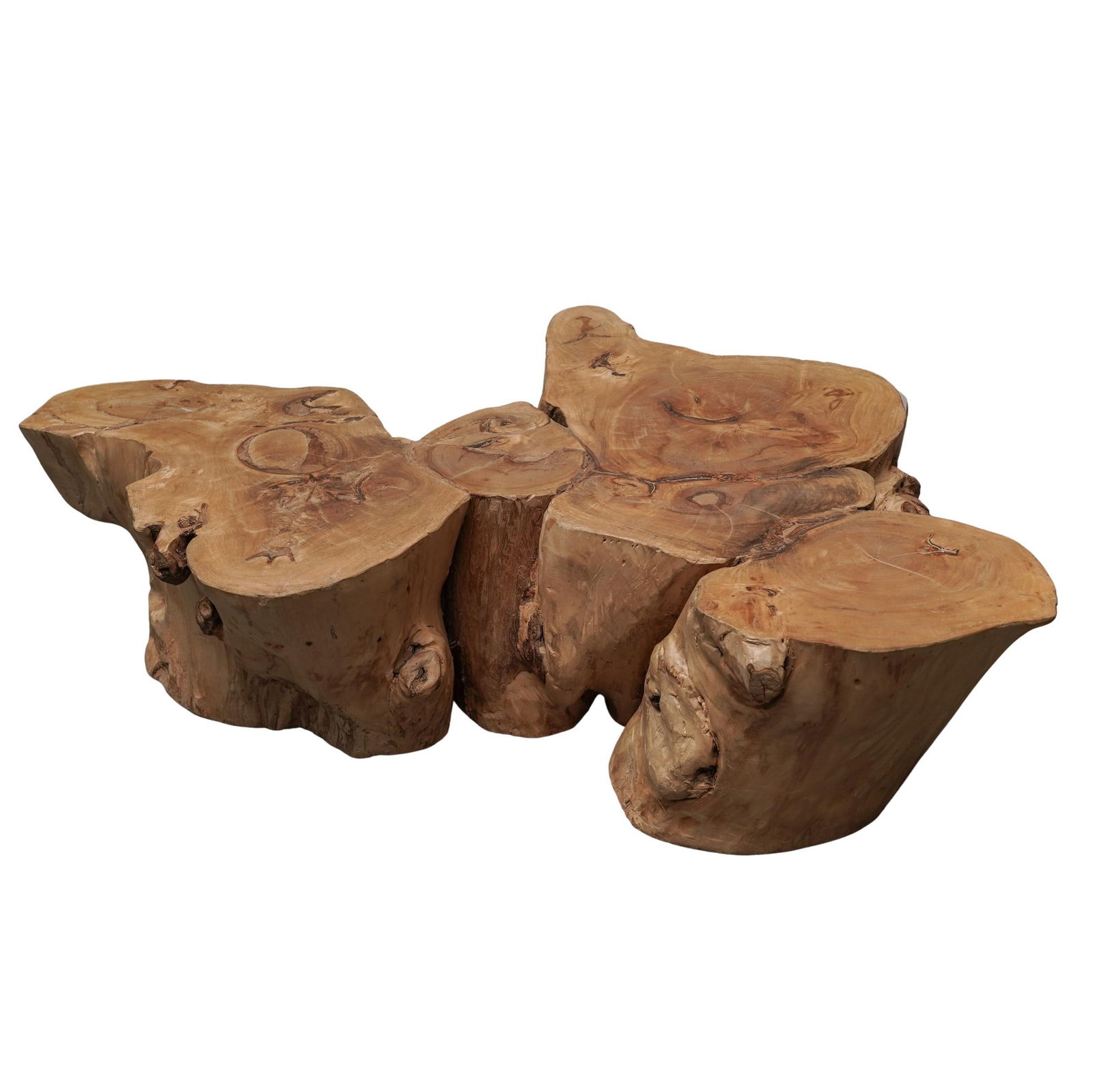 Organic Teak Root Coffee Table w/ Castors (1 of 5)