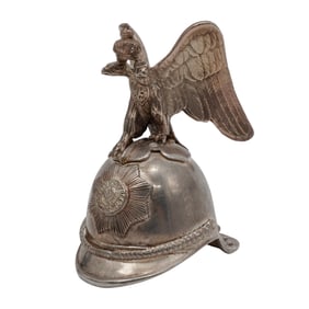 Imperial Russian Era Silver Military Helmet Figurine