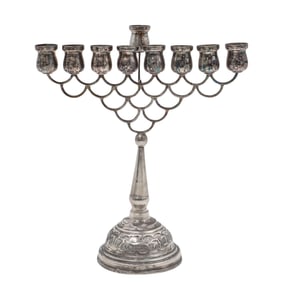 Vintage Judaica Sterling Silver Hanukkah Menorah