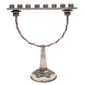 Vintage Sterling Silver Judaica Menorah