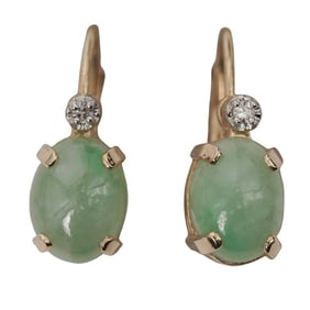 Mexican 14k Gold and Jadeite Earrings