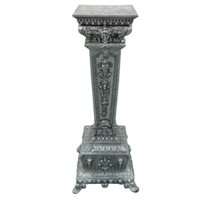 Neoclassical Style Silvered Metal Pedestal