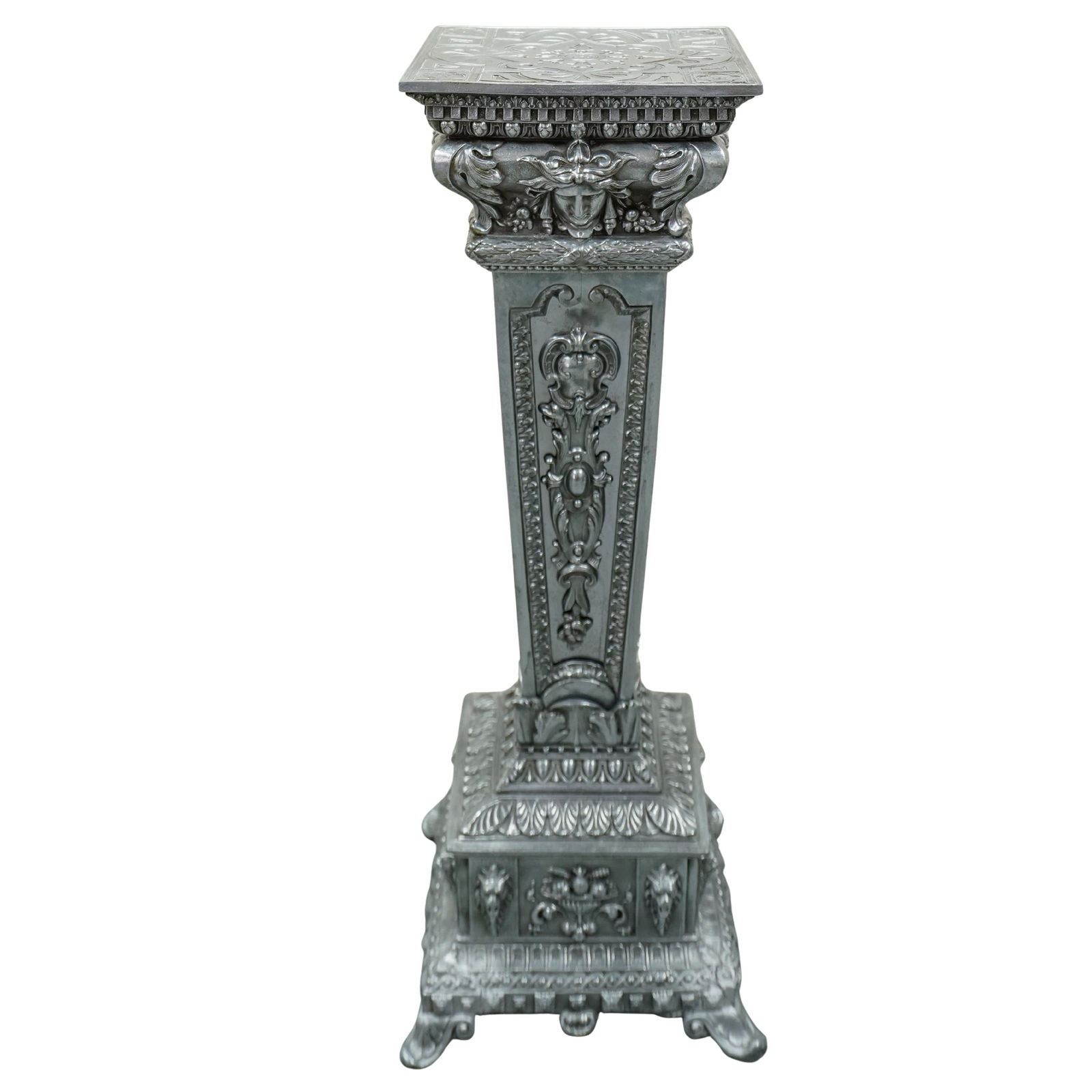 Neoclassical Style Silvered Metal Pedestal (1 of 5)