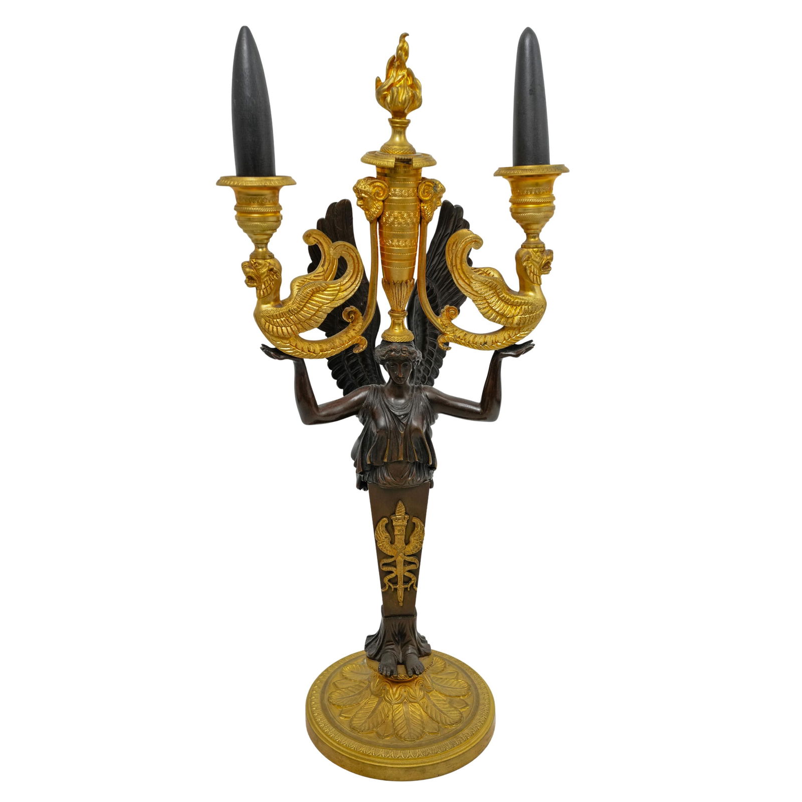Antique French Empire Bronze Figural Candelabra (1 of 13)