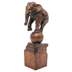 After Antoine-Louis Barye (French, 1795-1875) Bronze Circus Elephant Sculpture