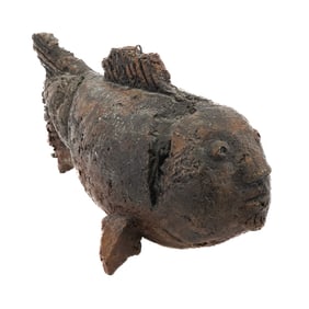 Artist Unknown Cast Iron Fish Sculpture