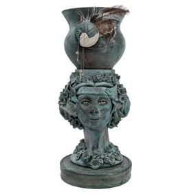 Paul Fleming Large Roku Pottery Ceramic Figural Garden Planter