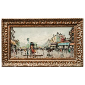 Antonio DeVity (Italian. 1901-1993) Oil on canvas Parisian street scene