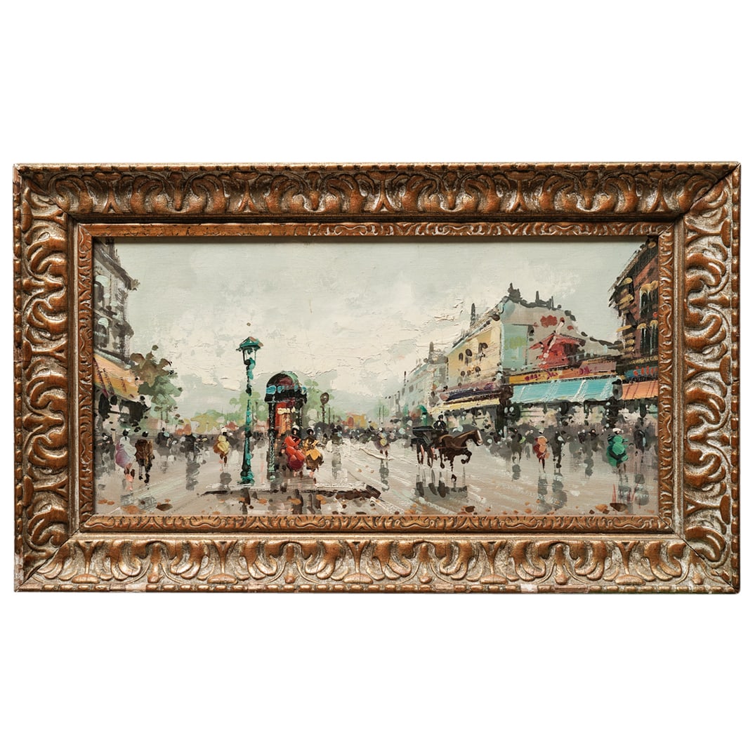 Antonio DeVity (Italian. 1901-1993) Oil on canvas Parisian street scene (1 of 6)