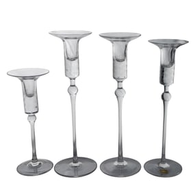 (4pc) Bjorn Wiinblad Rosenthal ‘Romance’ Crystal Candlesticks