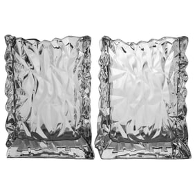 Pair Rosenthal Germany Studio-linie Crystal "Tutenbag" Vases