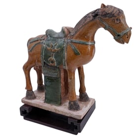Antique Chinese Sancai Glaze Horse Sculpture
