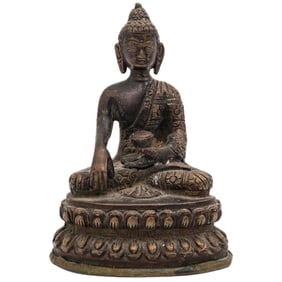 Vintage Bronze Temple Buddha Mudra Figure