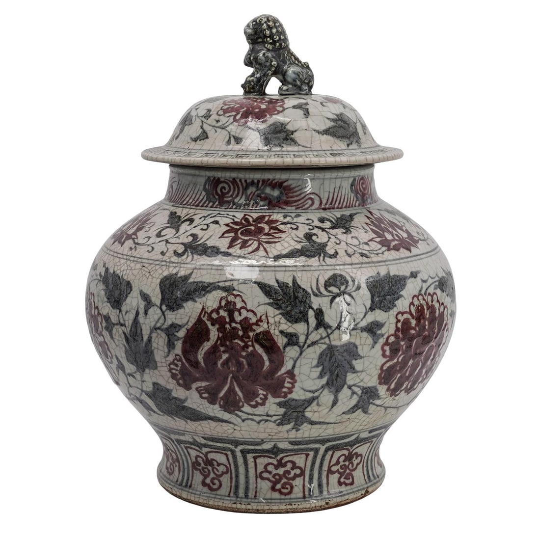 Large Chinese Ceramic Covered Ginger Jar (1 of 5)