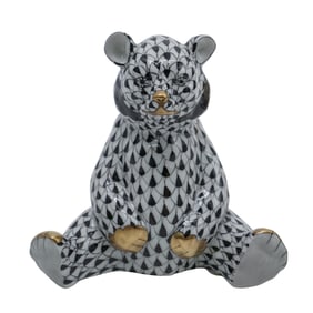 Herend Porcelain Black Fishnet Bear