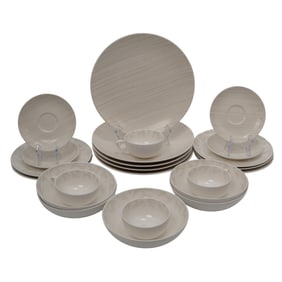 (23 pcs) Calvin Klein "Tonal Floral" Porcelain Service Set