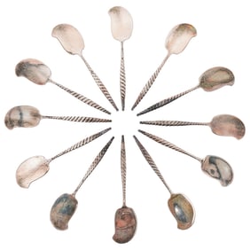 (12 Pc) Antique English Sterling Silver Butter Knives