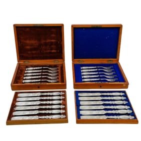 (24 Pc) English 1839 Sheffield Sterling Silver Fish Cutlery Set
