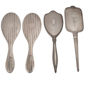 (4pc) Antique Sterling Silver Hand Mirrors