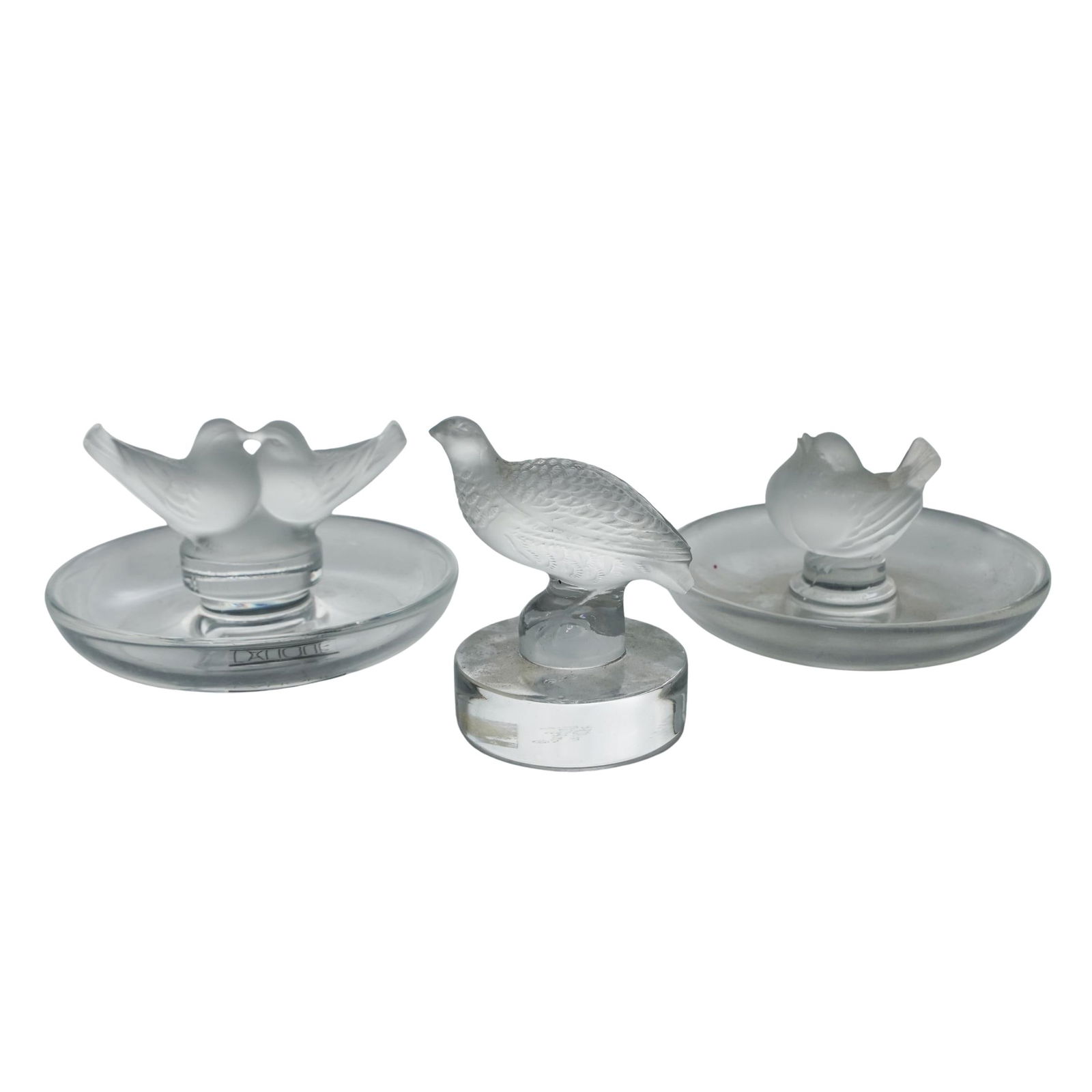 (3pc) Group Of Lalique Crystal Figurine and Ring Dishes (1 of 12)