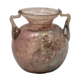 Antique Roman Glass Amphora Vase