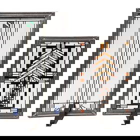 (2 Pc) Frank Lloyd Wright Art Glass Sun Catcher Panels: (2 Pc) Frank Lloyd Wright Art Glass Sun Catcher Panels20th c., USAFrank Lloyd Wright Collection "Autumn Sumac" design and a Frank Lloyd Wright Foundation certified stained art glass suncatcher panels.