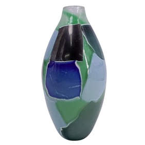 James R Wilbat Patchwork Art Glass Vase