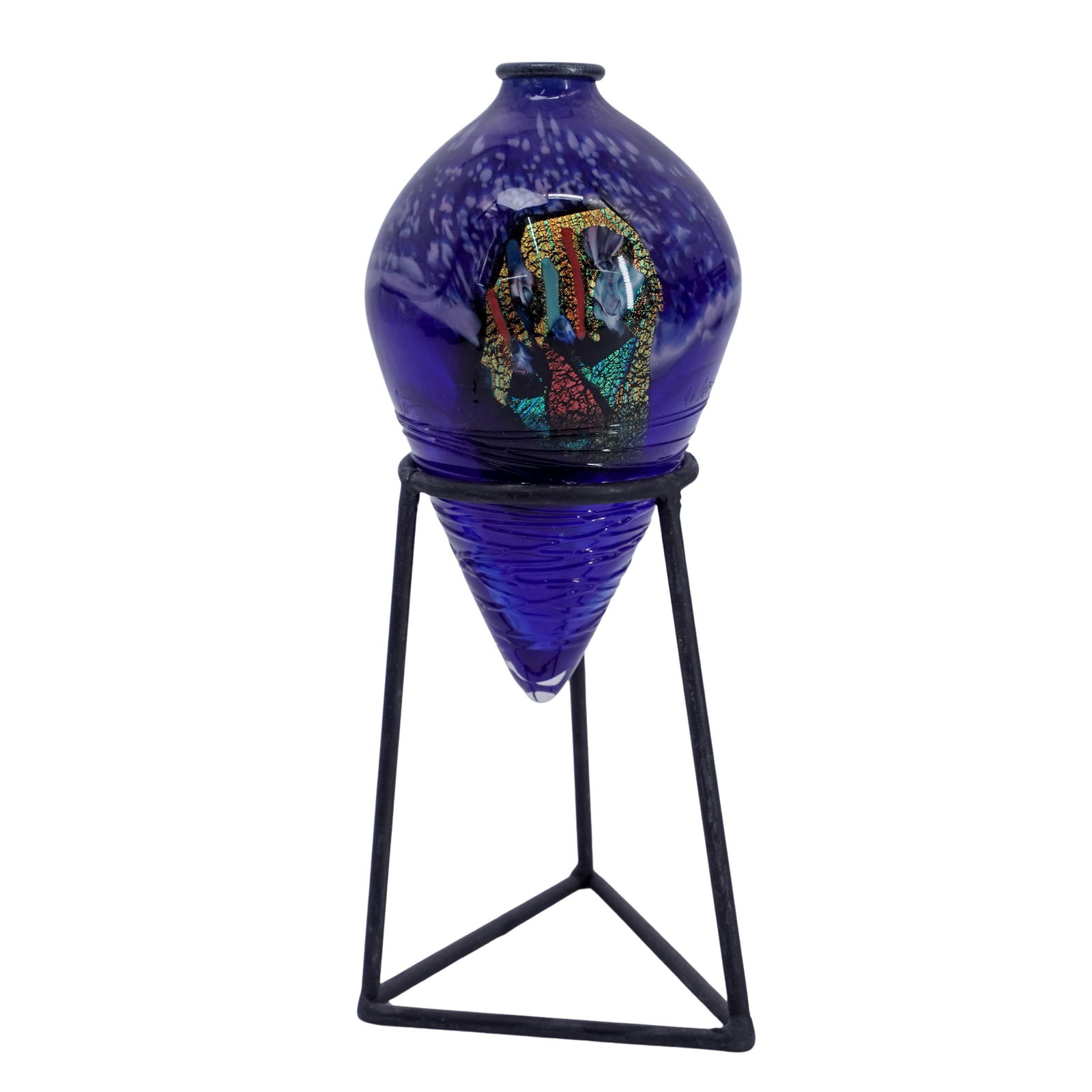 Signed Art Glass Perfume Bottle on Stand (1 of 7)