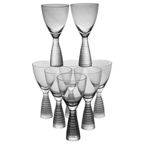 (8pc) LSA Brand "Organza" Glass Frosted Stem Goblets